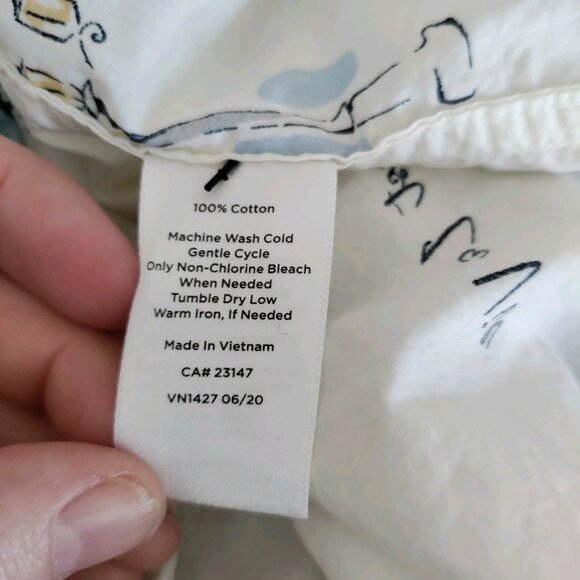 Talbot's Classic Cotton Long Sleeve Button Front Shirt W/‎ French Graphic Sz Med - Picture 4 of 8